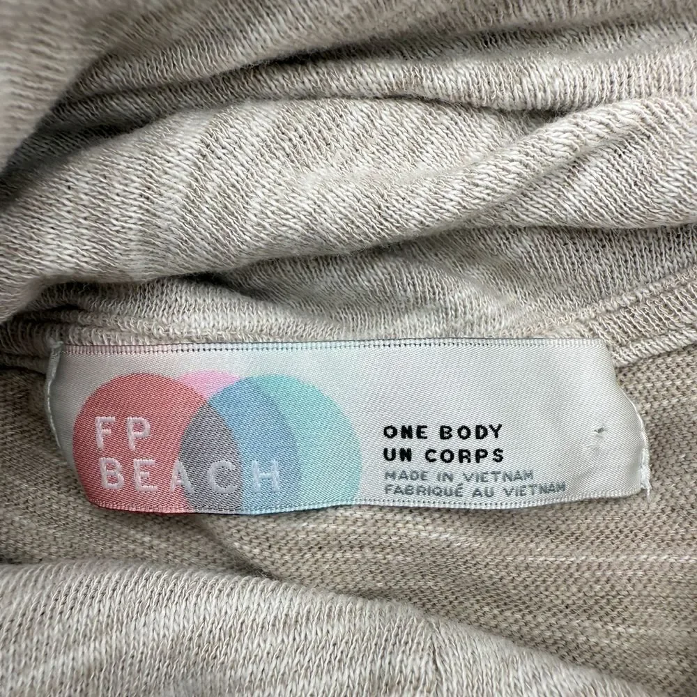 FP Beach Cowl Neck‎ Pullover Top Long Sleeve Comfy Casual Heathered Gray OS - Picture 2 of 7